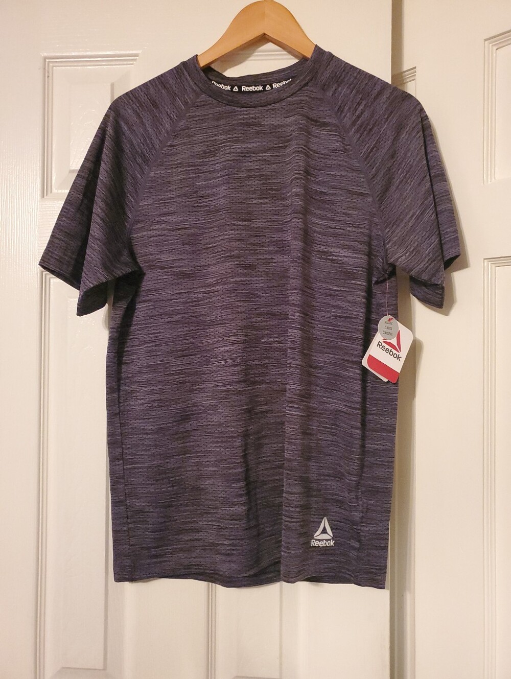 Reebok Mens Space Dye Tee Black Heather Size Small New With Tags